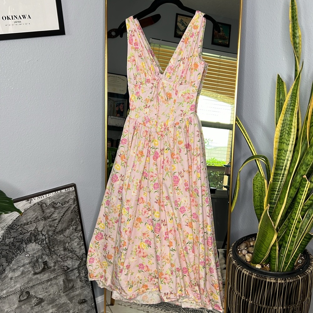 House of CB 'Emmelina' Pink Meadow Pink Cotton Corset Sundress NWOT - Picture 6 of 8